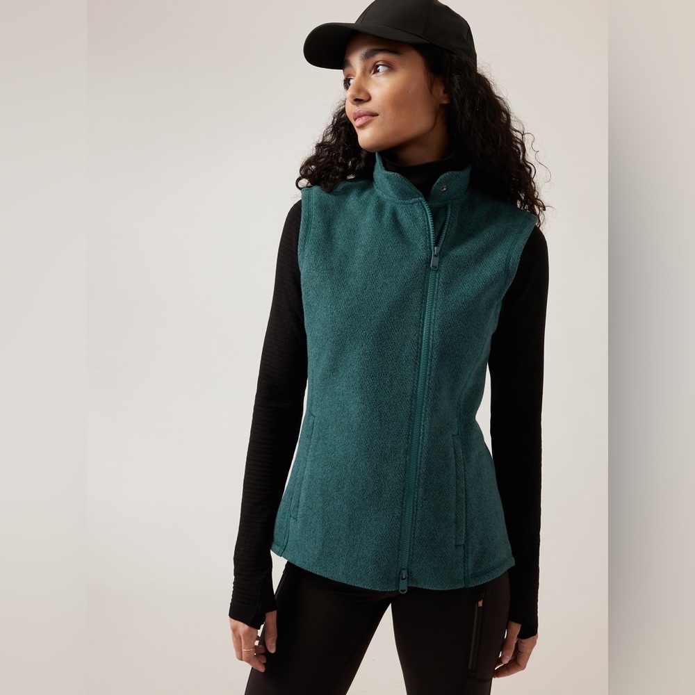Athleta Stroll Fleece Moto Vest